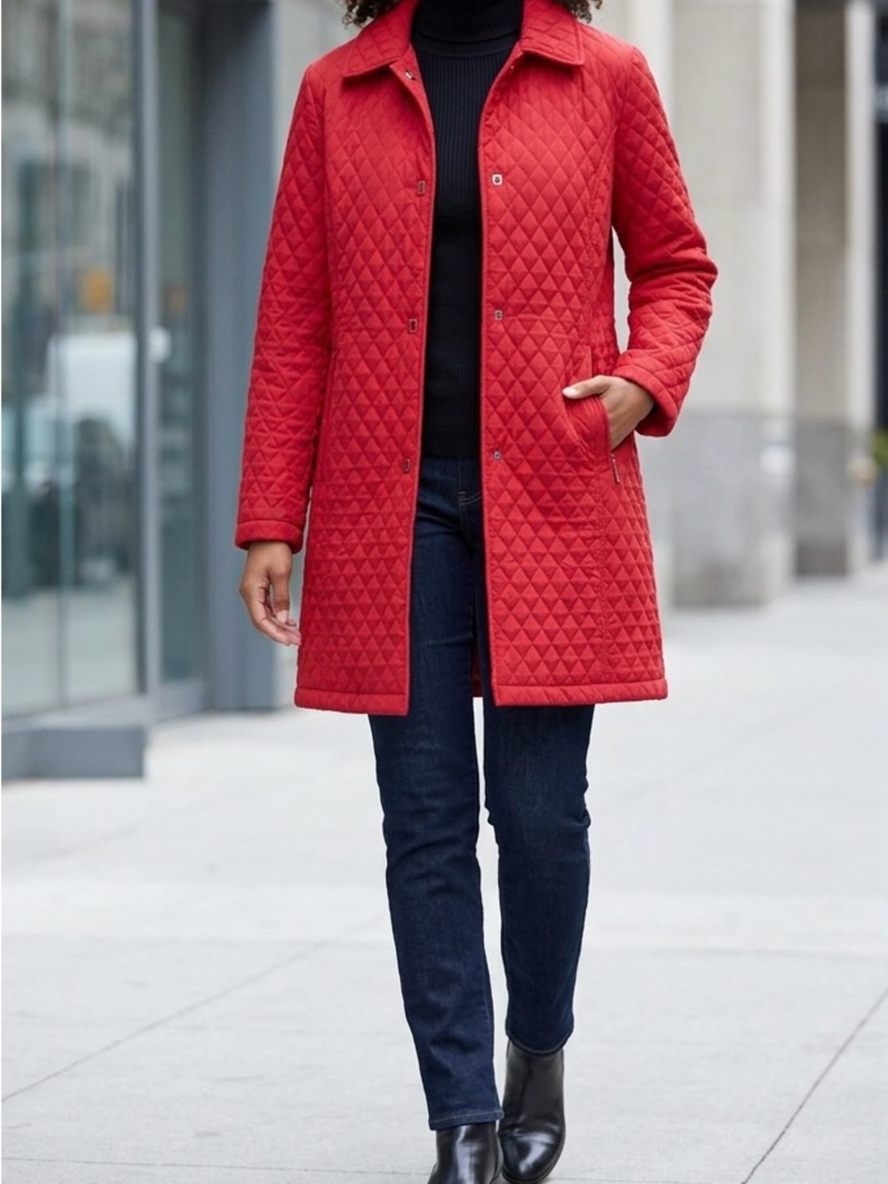 Women's Quilted Red Jacket
